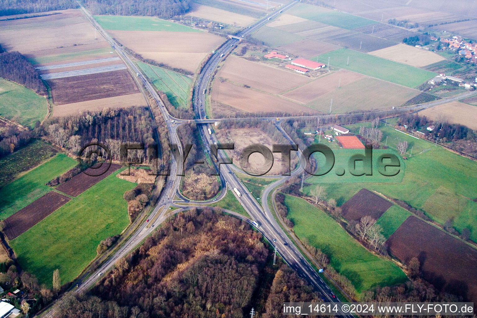 Oblique view of District Minderslachen in Kandel in the state Rhineland-Palatinate, Germany