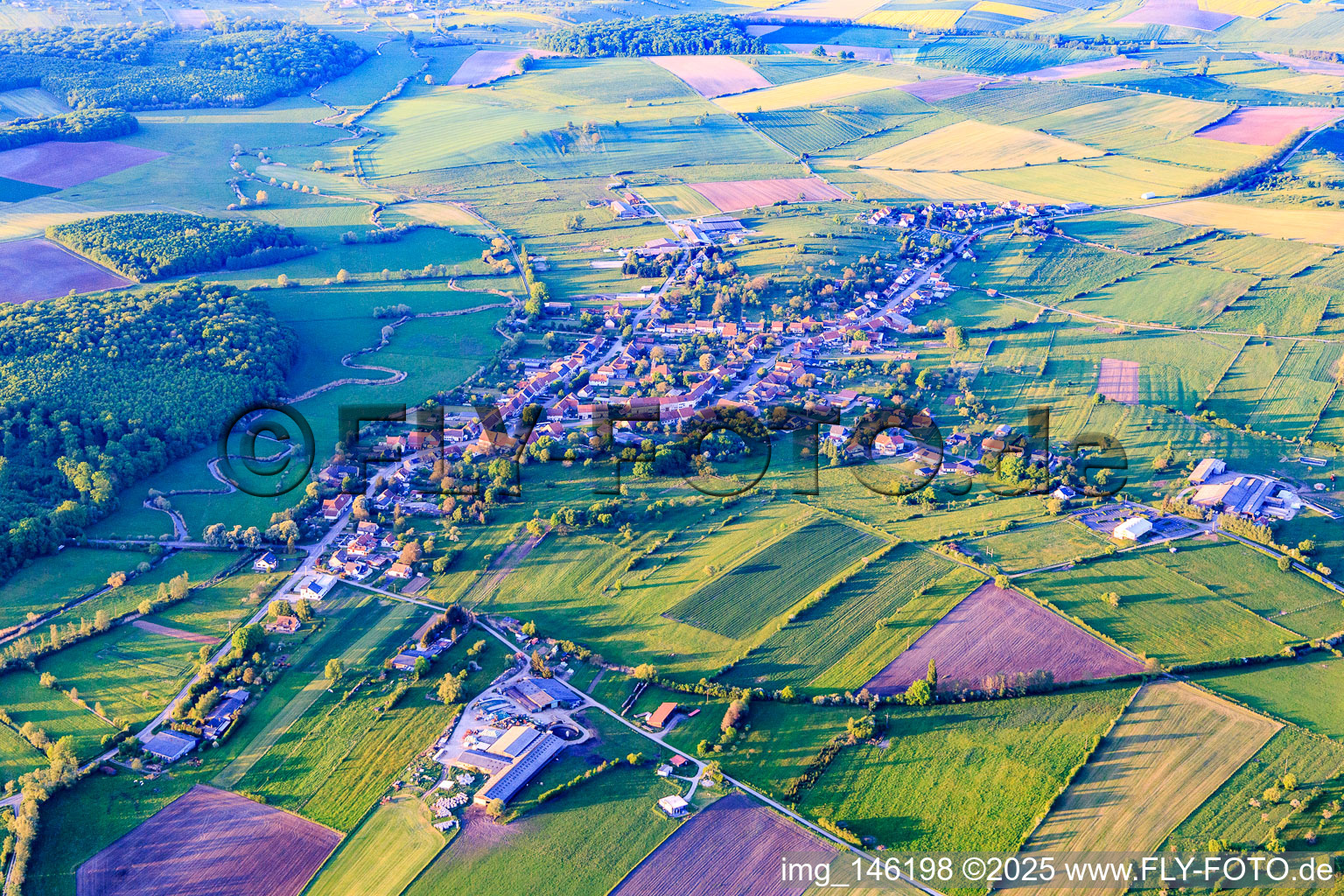 Village overview from the south in Altwiller in the state Bas-Rhin, France