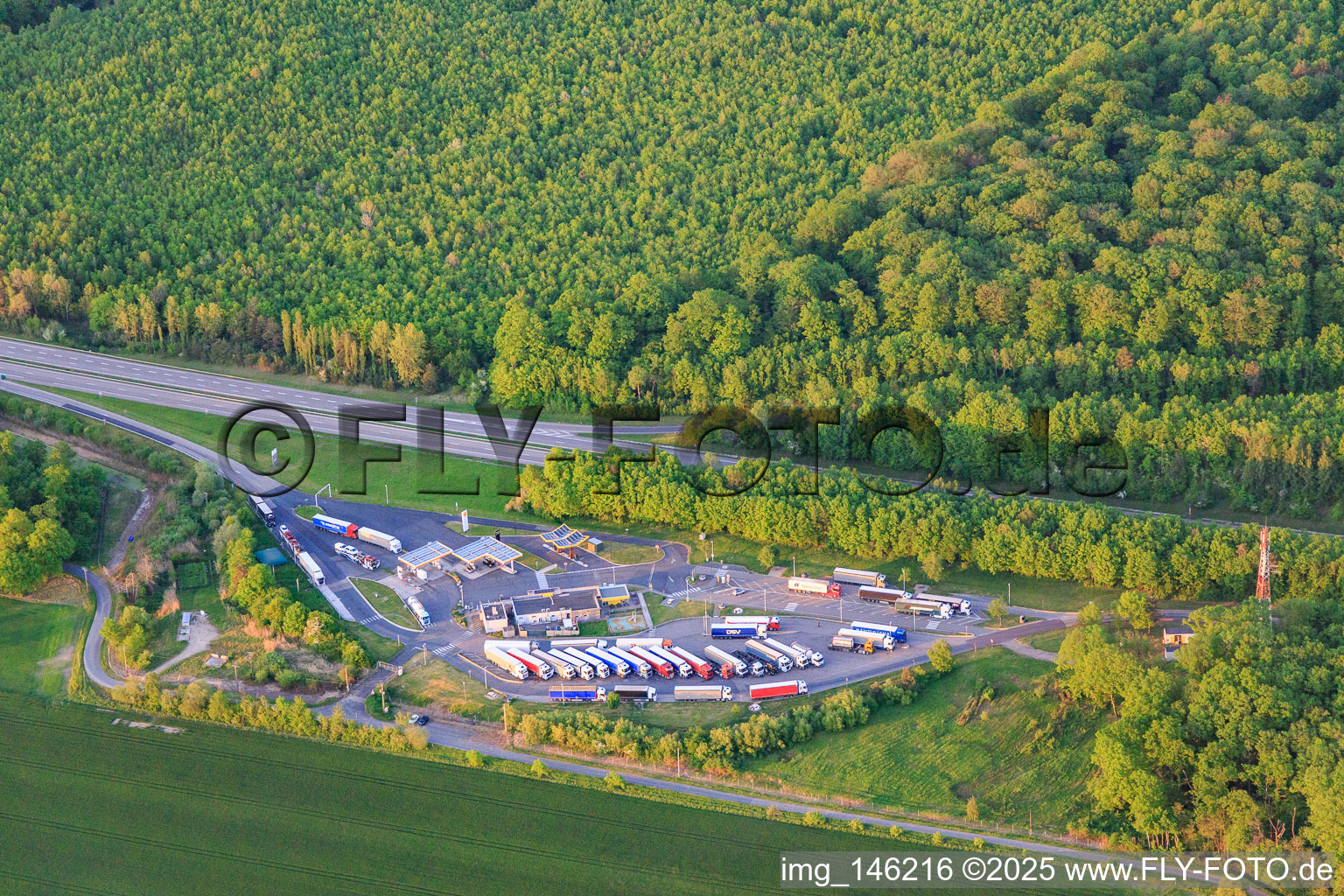 Aire de Keskastel Ouest service area on the A4 motorway in Keskastel in the state Bas-Rhin, France