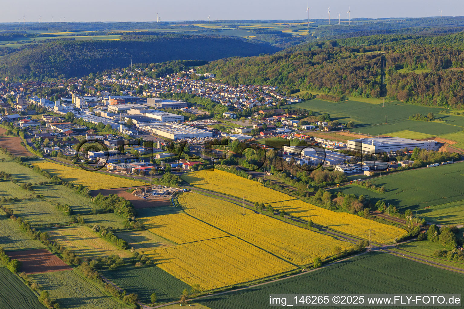 City view in the lovely Taubertal in the morning from the north in Tauberbischofsheim in the state Baden-Wuerttemberg, Germany