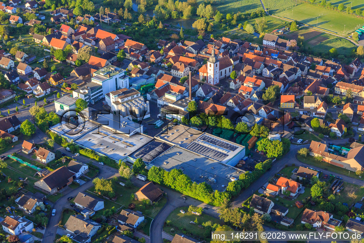 Facilities of the Distelhäuser Brauerei Ernst Bauer GmbH & Co.KG in the town center in the district Distelhausen in Tauberbischofsheim in the state Baden-Wuerttemberg, Germany