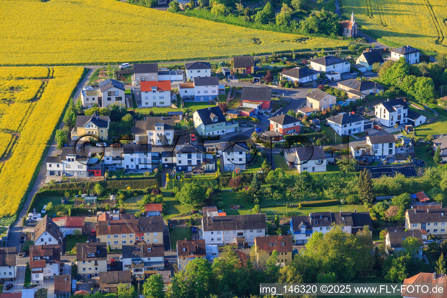 New development area Am Keltenberg in the district Unterbalbach in Lauda-Königshofen in the state Baden-Wuerttemberg, Germany