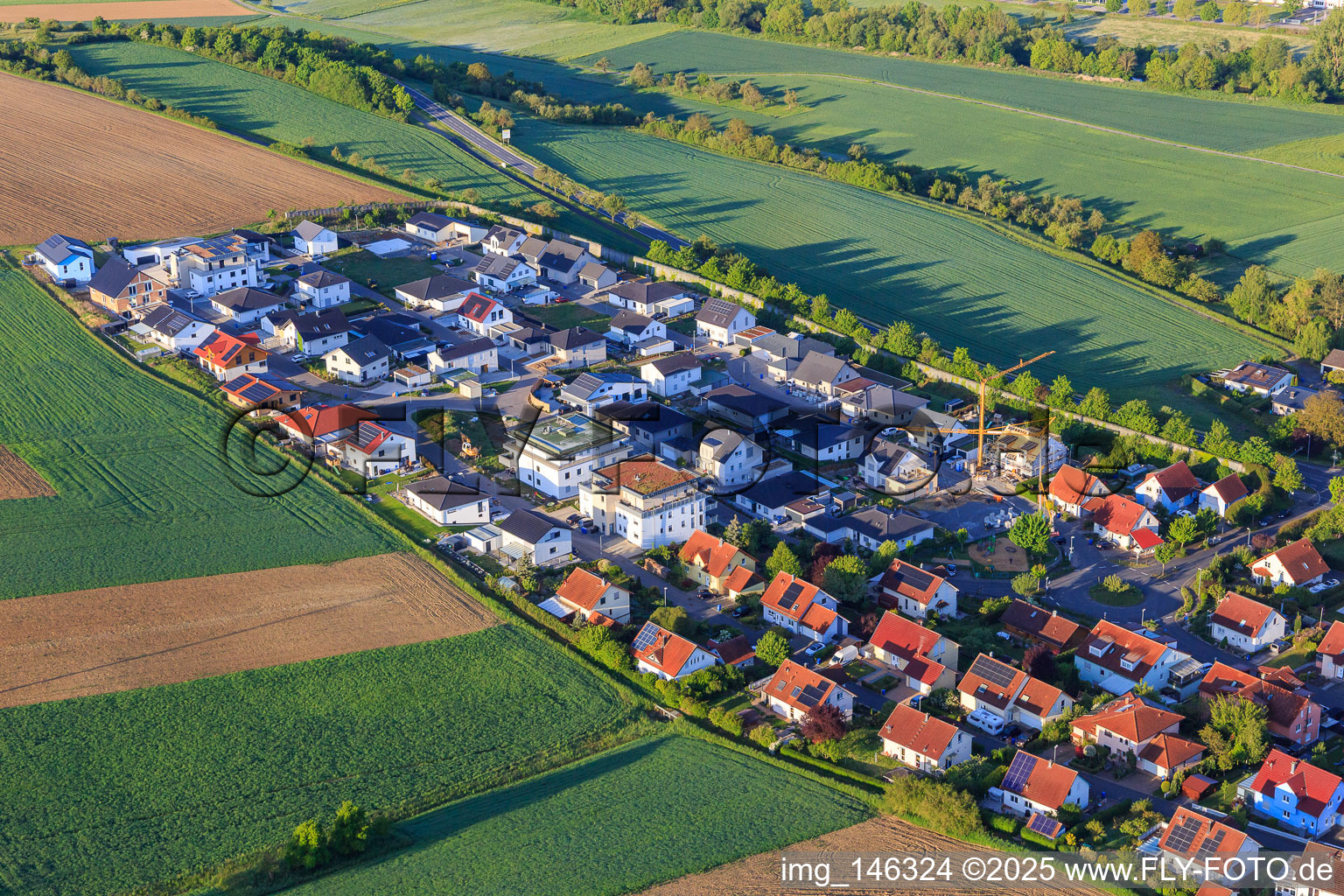 New development area on the level, Zum Hühnerbühl in the district Edelfingen in Bad Mergentheim in the state Baden-Wuerttemberg, Germany