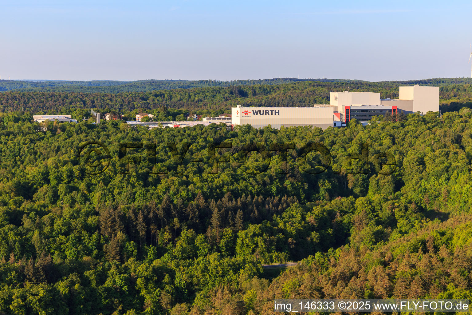 Würth Industrie Service GmbH & Co. KG on the Drillberg from Norden in Bad Mergentheim in the state Baden-Wuerttemberg, Germany