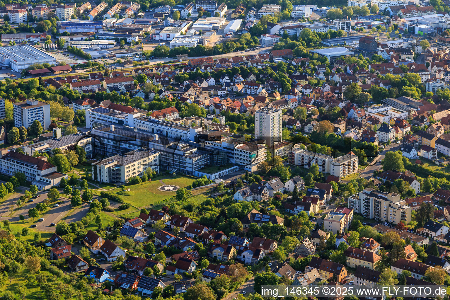 Caritas Hospital Bad Mergentheim gGmbH with helipad in Bad Mergentheim in the state Baden-Wuerttemberg, Germany