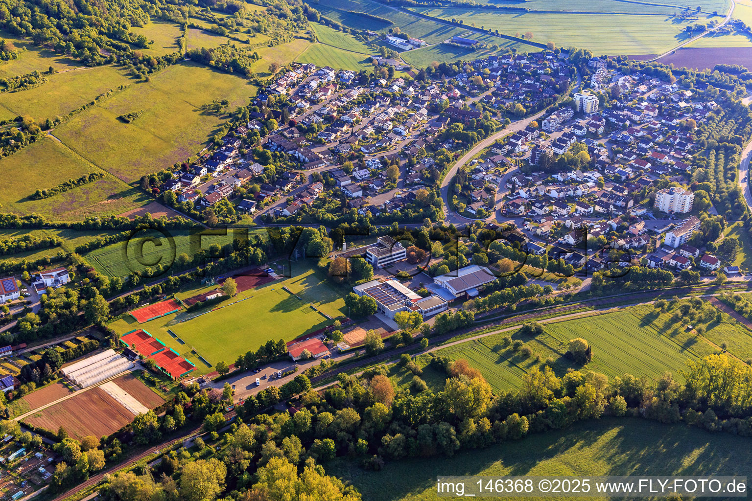 Johann Adam Möhler School Igersheim, Erlenbachhalle and sports fields of TA FC Igersheim in Igersheim in the state Baden-Wuerttemberg, Germany