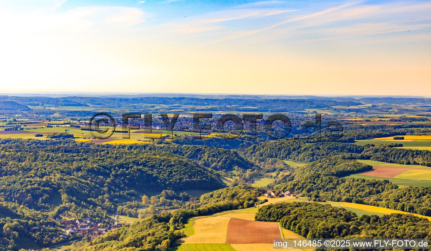 City view from the northwest in Rothenburg ob der Tauber in the state Bavaria, Germany