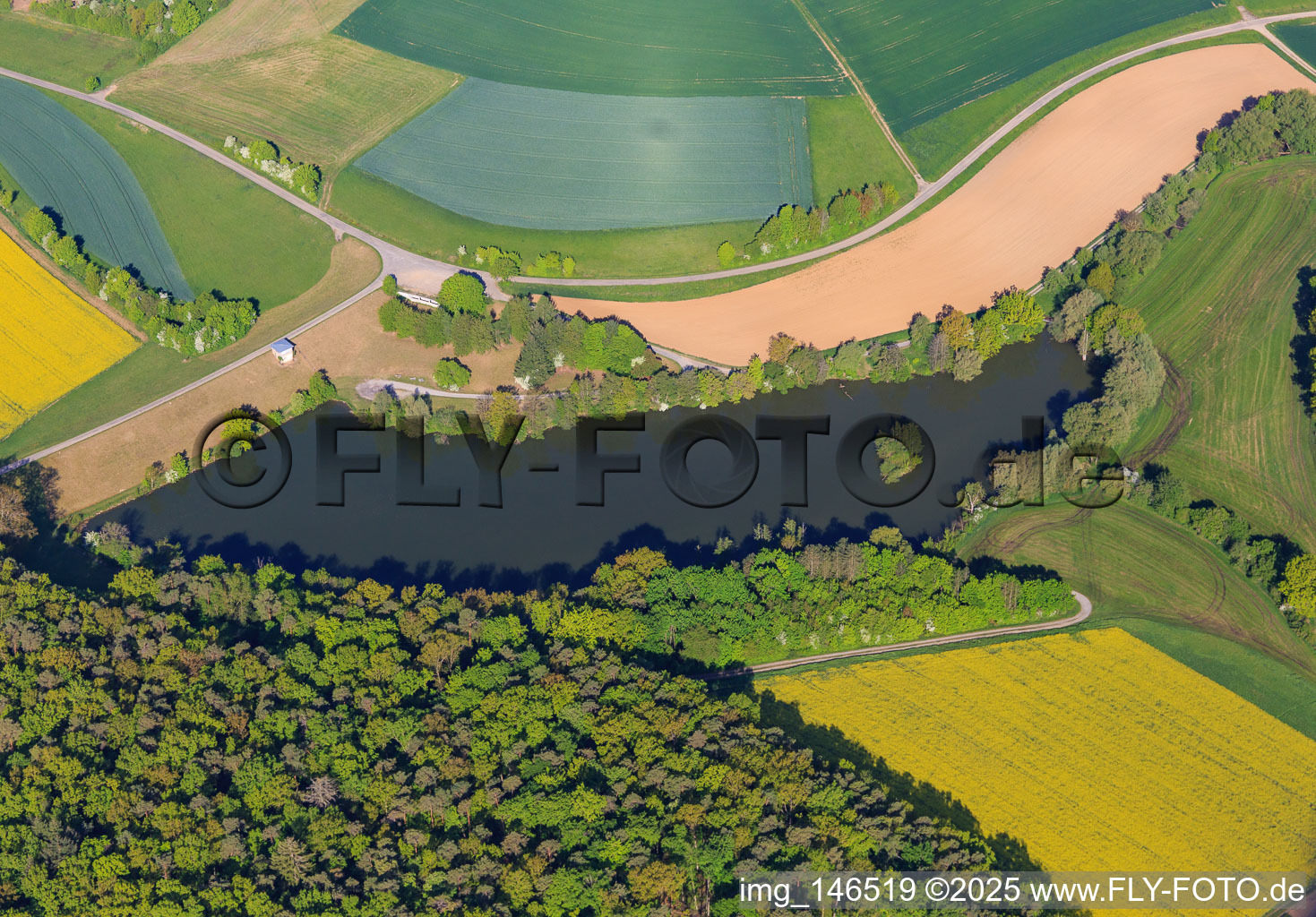Lake Nassau in the district Nassau in Weikersheim in the state Baden-Wuerttemberg, Germany