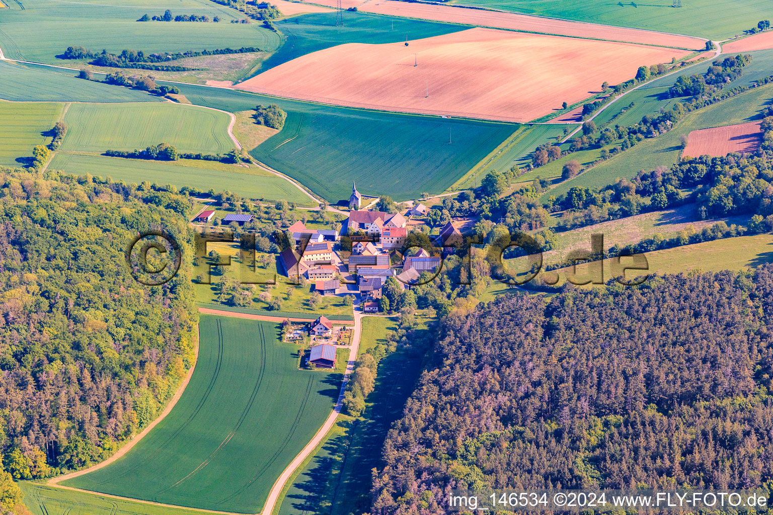 District of Hof Uhlberg in the district Krensheim in Grünsfeld in the state Baden-Wuerttemberg, Germany