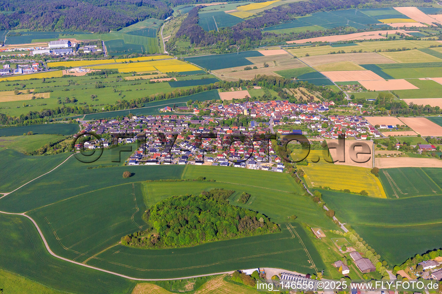View of the town from the west in the district Impfingen in Tauberbischofsheim in the state Baden-Wuerttemberg, Germany