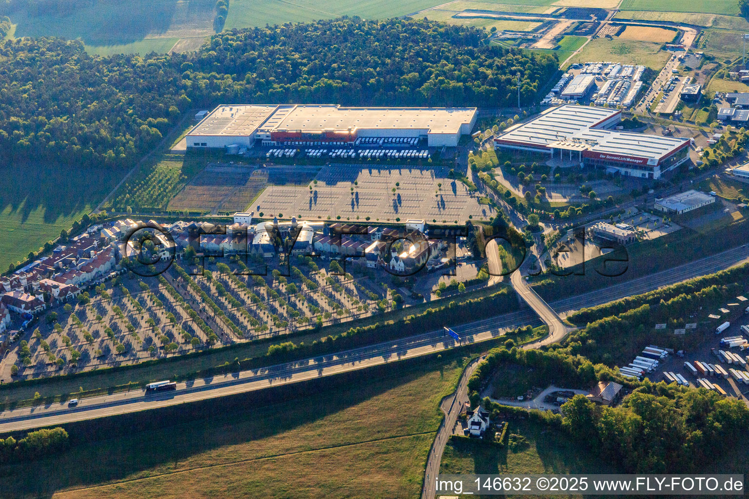 Outlet Wertheim Village and McRent Wertheim in the district Bettingen in Wertheim in the state Baden-Wuerttemberg, Germany