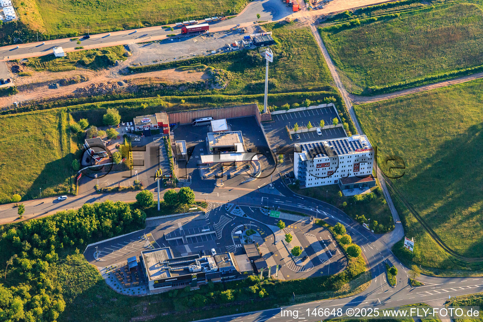 McDonald's and Euro Hotel Wertheim in the district Bettingen in Wertheim in the state Baden-Wuerttemberg, Germany