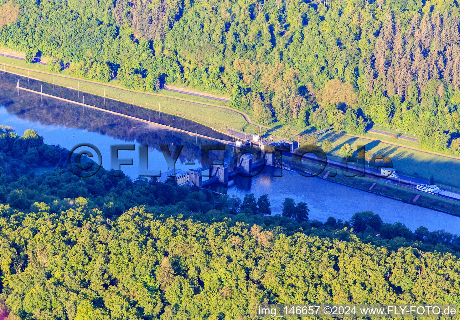 Eichel am Main hydroelectric power plant in Kreuzwertheim in the state Bavaria, Germany