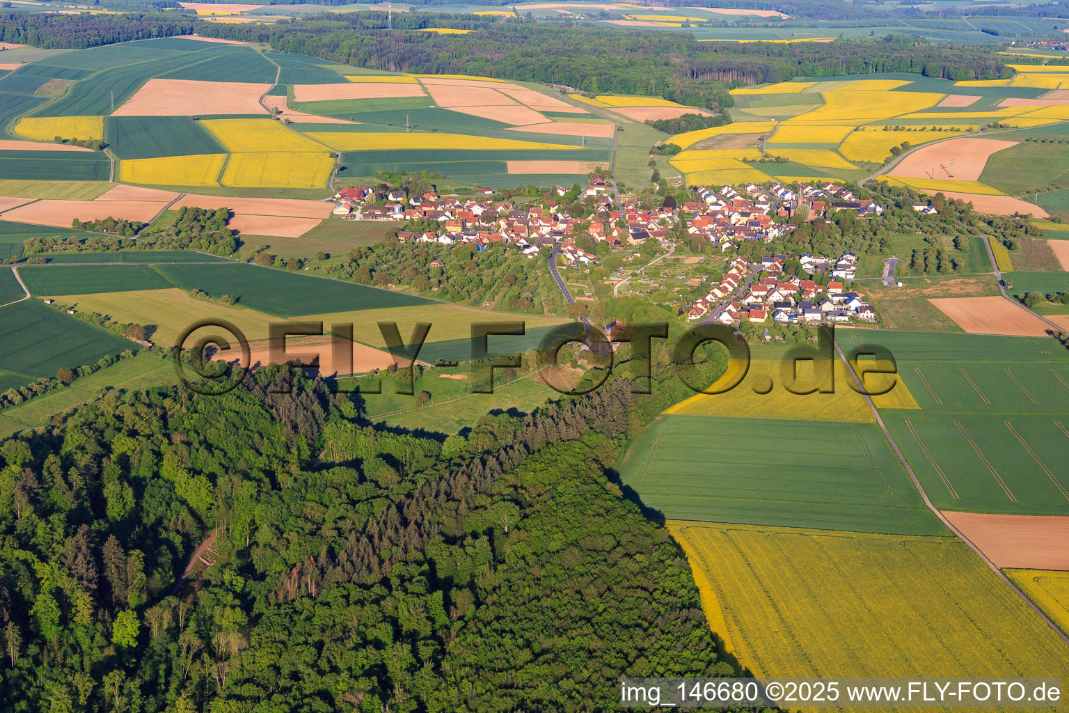 View of the town from the east in the morning in the district Sachsenhausen in Wertheim in the state Baden-Wuerttemberg, Germany