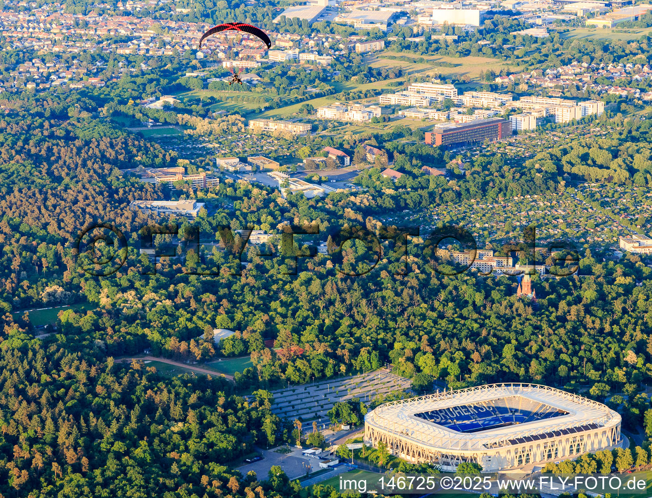Football stadium BBBank Wildpark of the KSC - Karlsruher Sport-Club in the district Innenstadt-Ost in Karlsruhe in the state Baden-Wuerttemberg, Germany