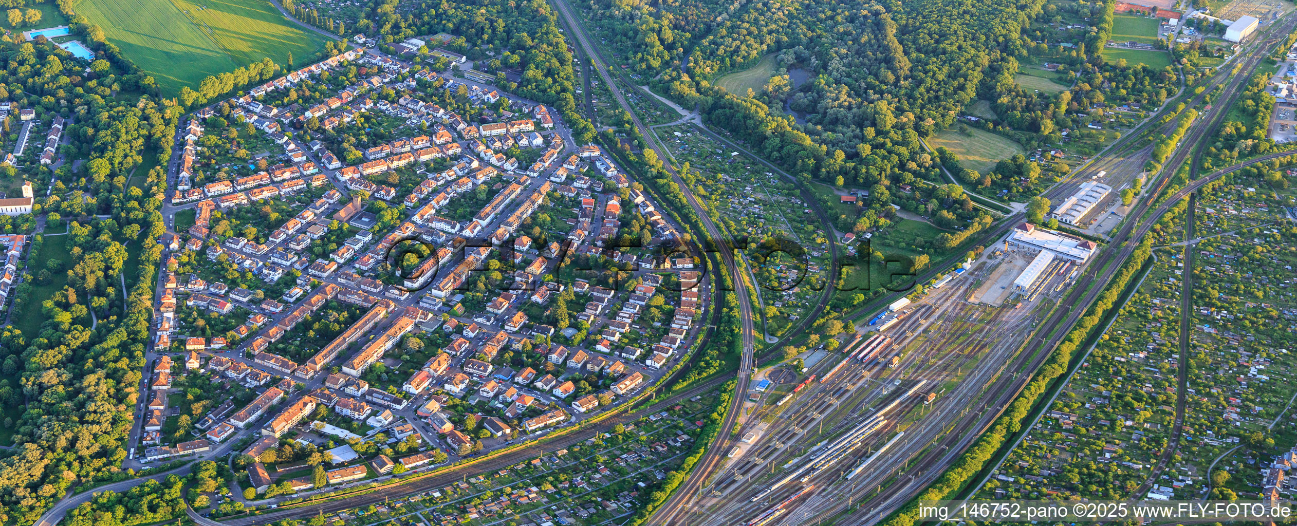District at the marshalling yard in the district Weiherfeld-Dammerstock in Karlsruhe in the state Baden-Wuerttemberg, Germany