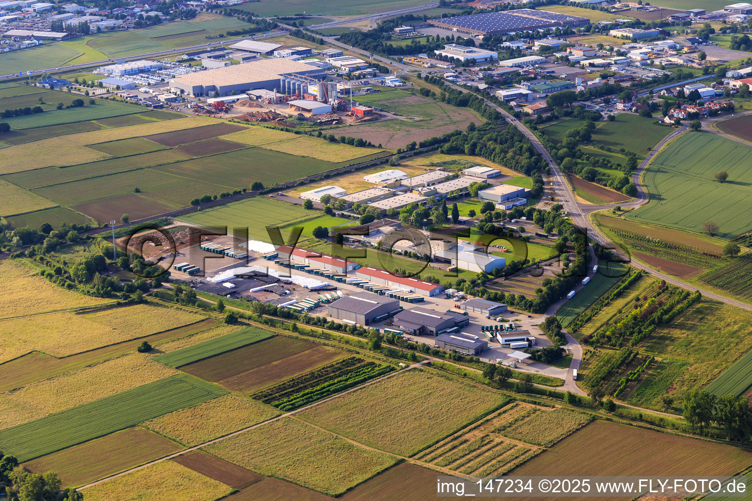 Tankpool24 and AS 24 filling stations and an industrial park with Georg Fischer Fluorpolymer Products GmbH and Barth Medienhaus GmbH | Advertising agency | Digital agency in the district Altdorf in Ettenheim in the state Baden-Wuerttemberg, Germany