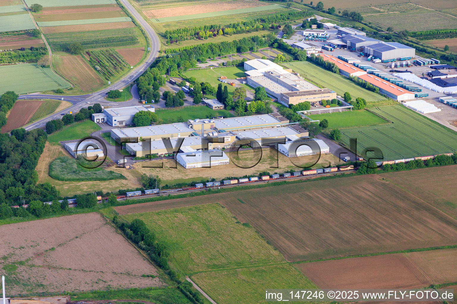Industrial Park Ettenheim with Blech-Teile-Fertigung GmbH, Georg Fischer Fluorpolymer Products GmbH, and Barth Medienhaus GmbH | Advertising agency | Digital agency in the district Altdorf in Ettenheim in the state Baden-Wuerttemberg, Germany