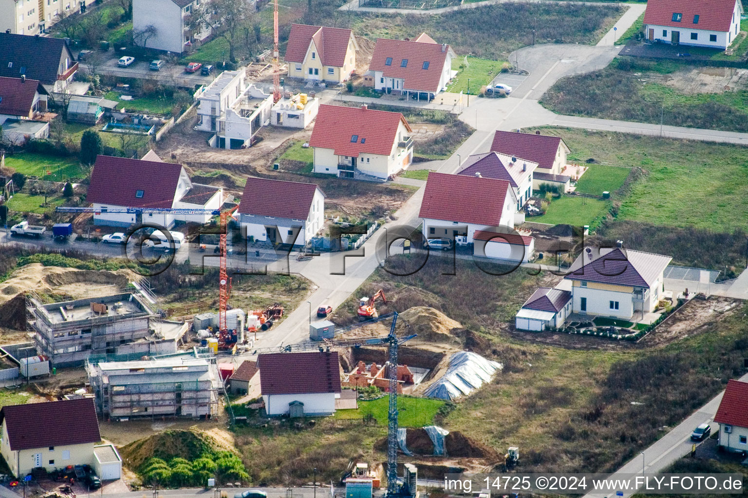 On the high path in Kandel in the state Rhineland-Palatinate, Germany seen from above