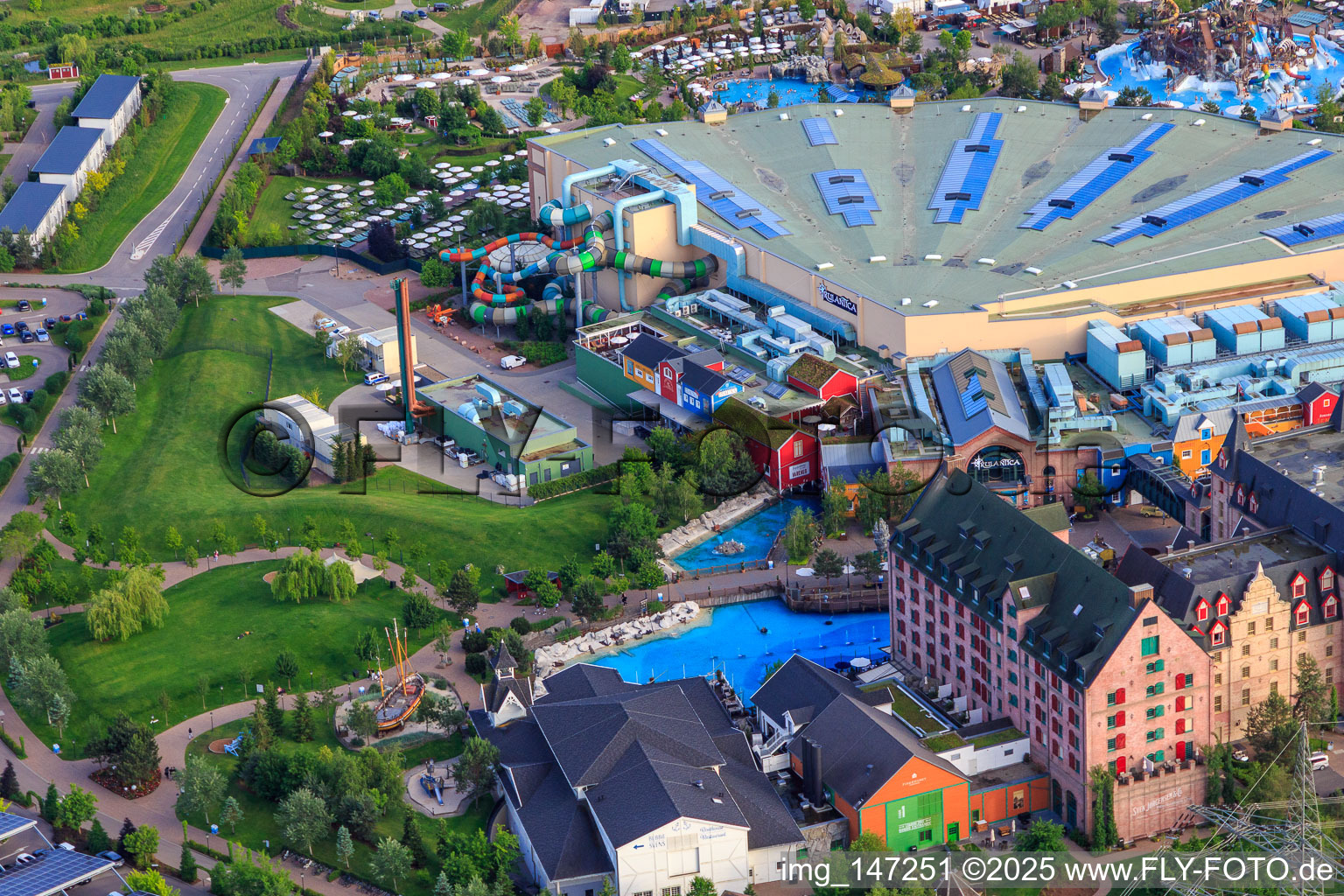 Aerial photograpy of Rulantica in Europa-Park Rust in Rust in the state Baden-Wuerttemberg, Germany
