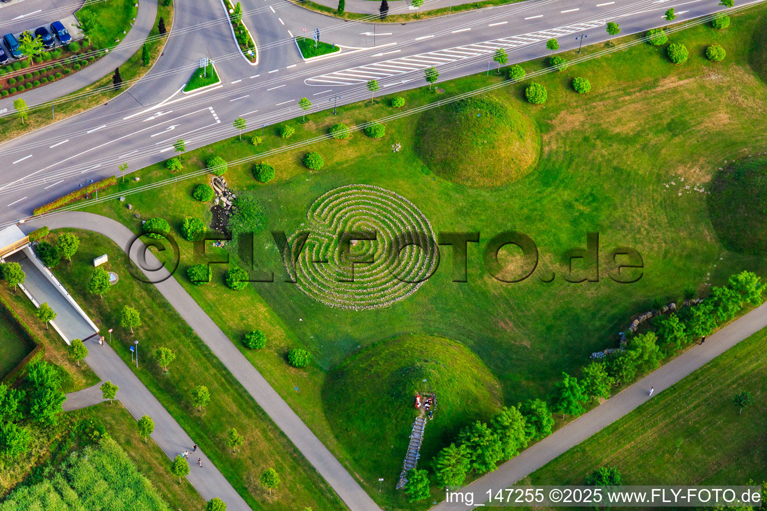 Green space at Roland-Mack-Ring in Rust in the state Baden-Wuerttemberg, Germany