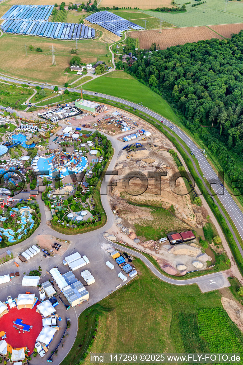 Expansion construction site in the south of Rulantica in Europa-Park Rust in Rust in the state Baden-Wuerttemberg, Germany