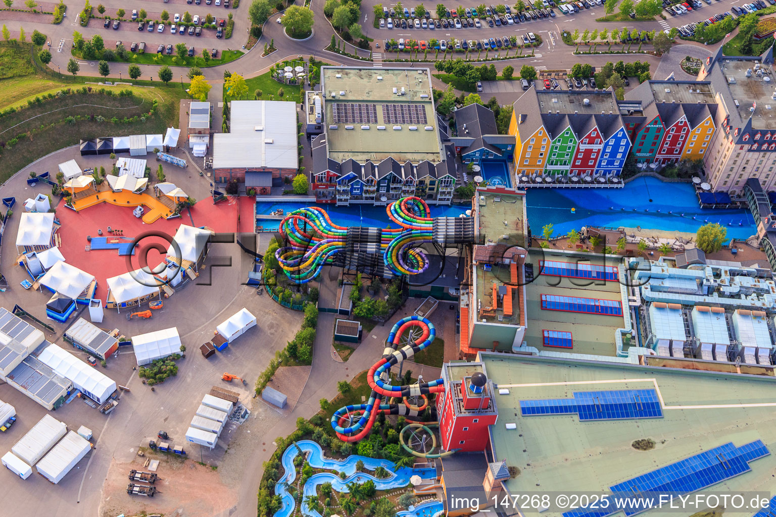 Vildfål - Freefall slide and "Always Sundays" arena of Rulantica in Europa-Park Rust in Rust in the state Baden-Wuerttemberg, Germany