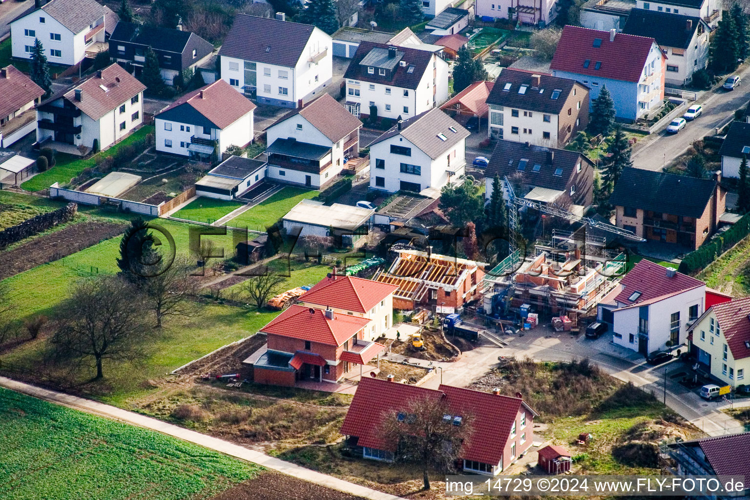 Drone recording of On the mountain trail in Kandel in the state Rhineland-Palatinate, Germany