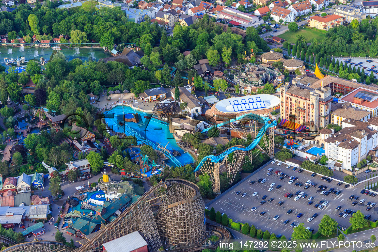 Whale Adventures, Atlantica SuperSplash and WODAN – Timburcoaster of Europapark Rust in Rust in the state Baden-Wuerttemberg, Germany