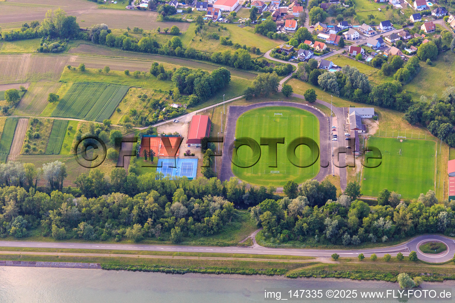 Tennis Club Rhinau and Football Club de Rhinau - FCR in Rhinau in the state Bas-Rhin, France
