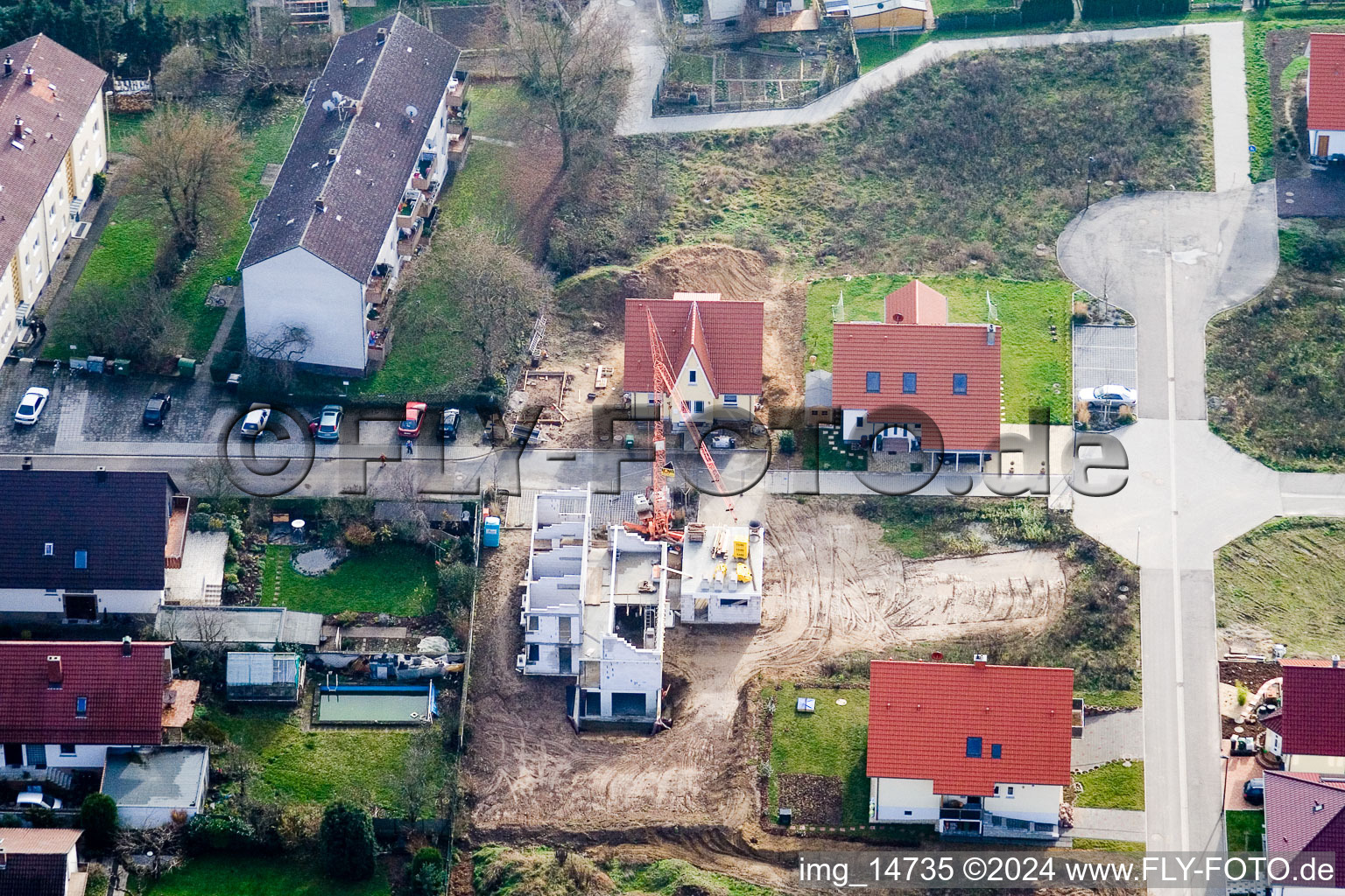 On the high path in Kandel in the state Rhineland-Palatinate, Germany seen from a drone