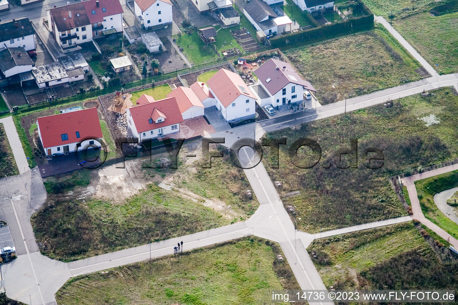 Aerial view of On the high path in Kandel in the state Rhineland-Palatinate, Germany