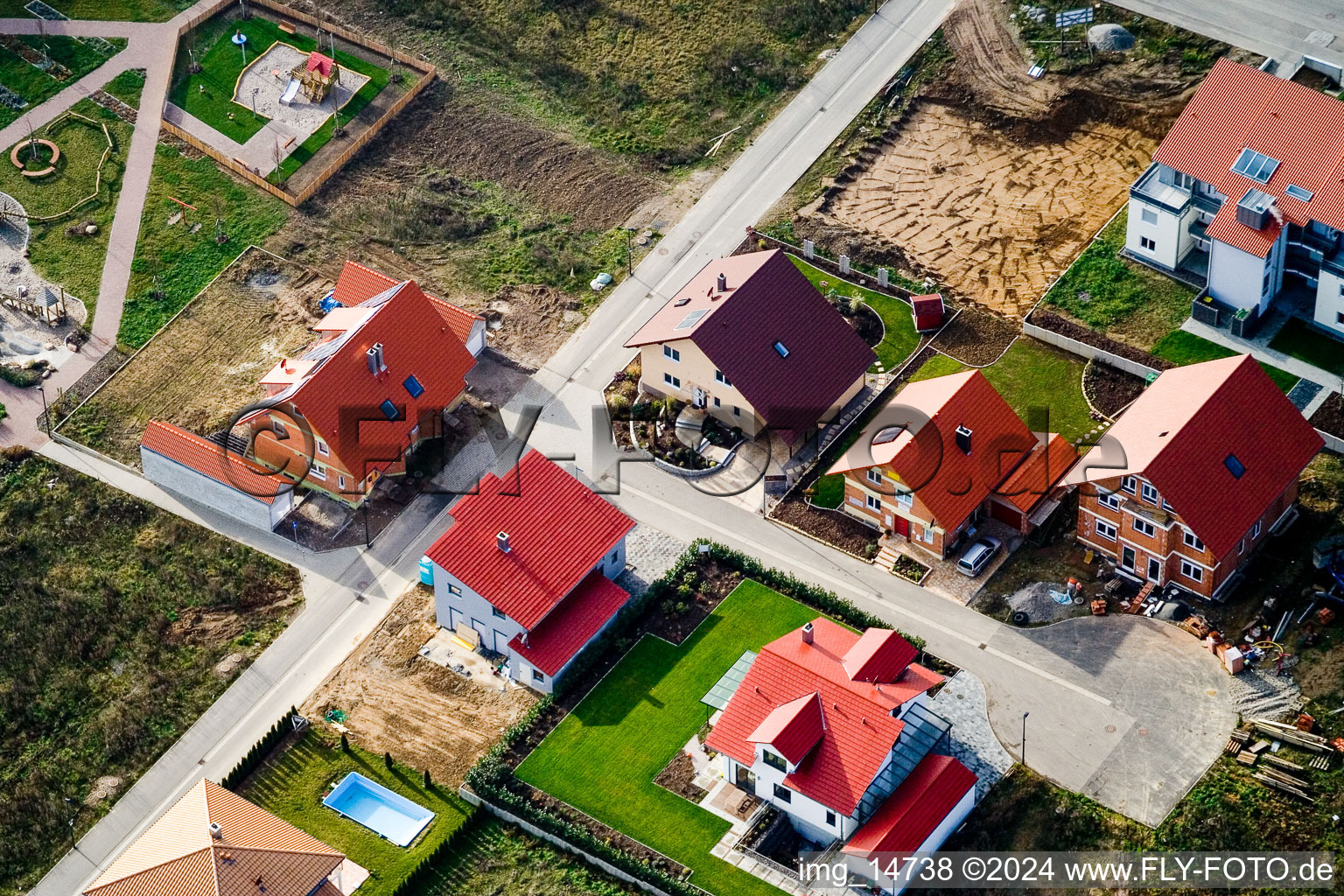 Aerial photograpy of On the high path in Kandel in the state Rhineland-Palatinate, Germany