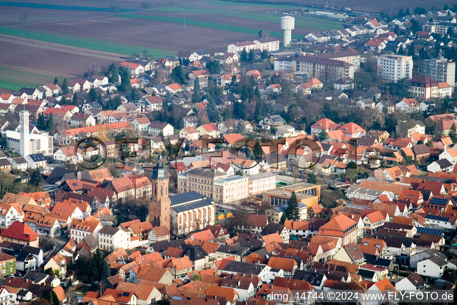 Kandel in the state Rhineland-Palatinate, Germany viewn from the air