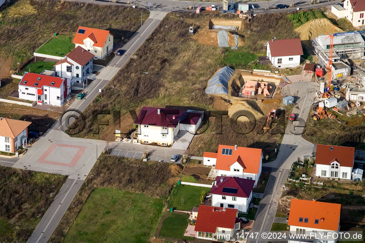 On the high path in Kandel in the state Rhineland-Palatinate, Germany from above