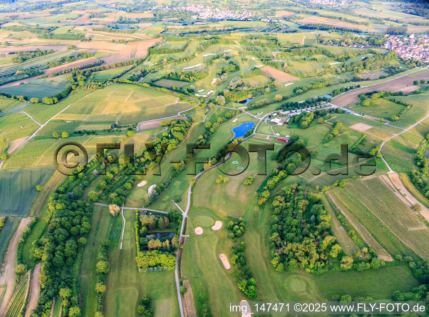 Aerial photograpy of Europa-Park Golf Club Breisgau in the district Tutschfelden in Herbolzheim in the state Baden-Wuerttemberg, Germany