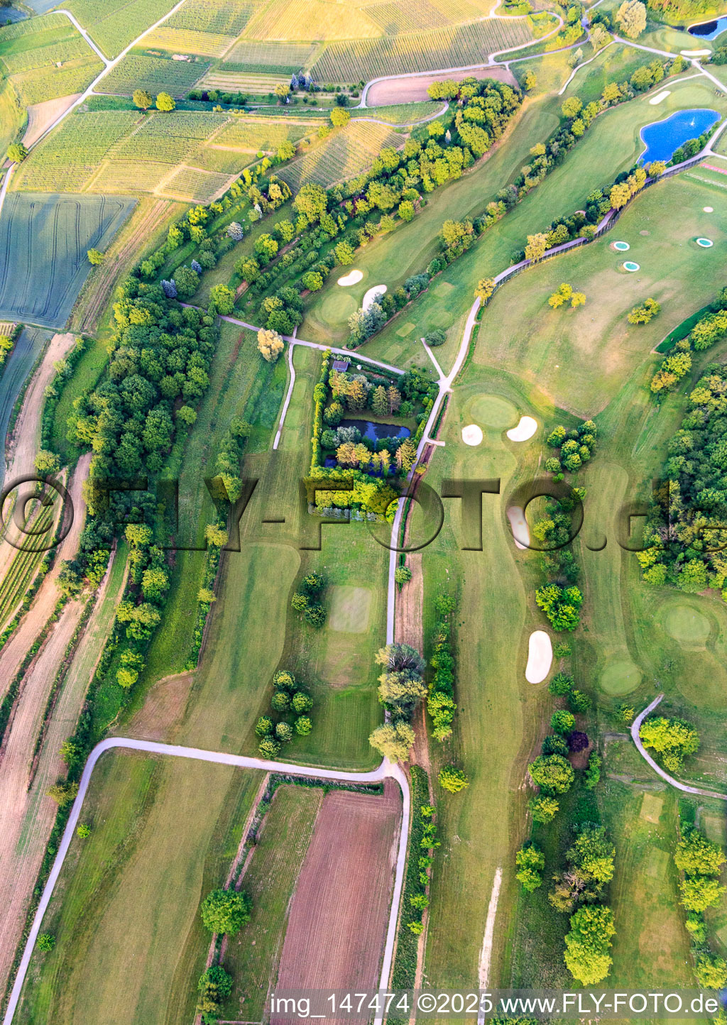 Europa-Park Golf Club Breisgau in the district Tutschfelden in Herbolzheim in the state Baden-Wuerttemberg, Germany from above