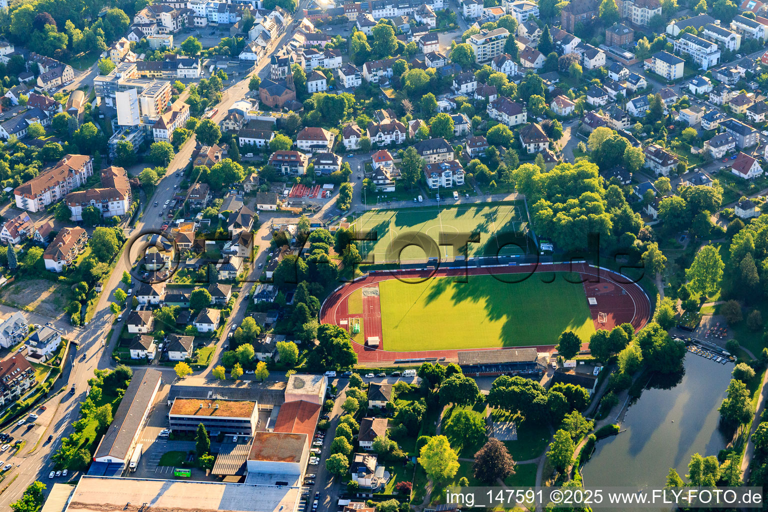 Stadtrainseee and Elztalstadion of FC Waldkirch eV and SV Waldkirch eV in Waldkirch in the state Baden-Wuerttemberg, Germany