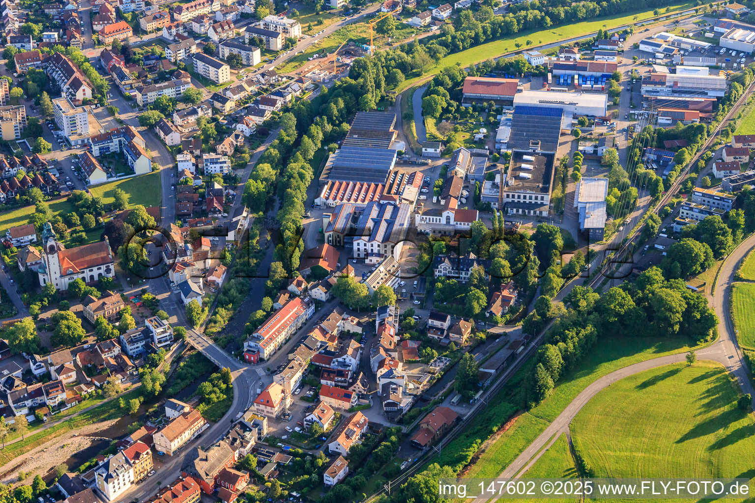 Industrial area at the Gewerbekanal with Ganter Interior GmbH - general contractor for interior design in the district Kollnau in Waldkirch in the state Baden-Wuerttemberg, Germany