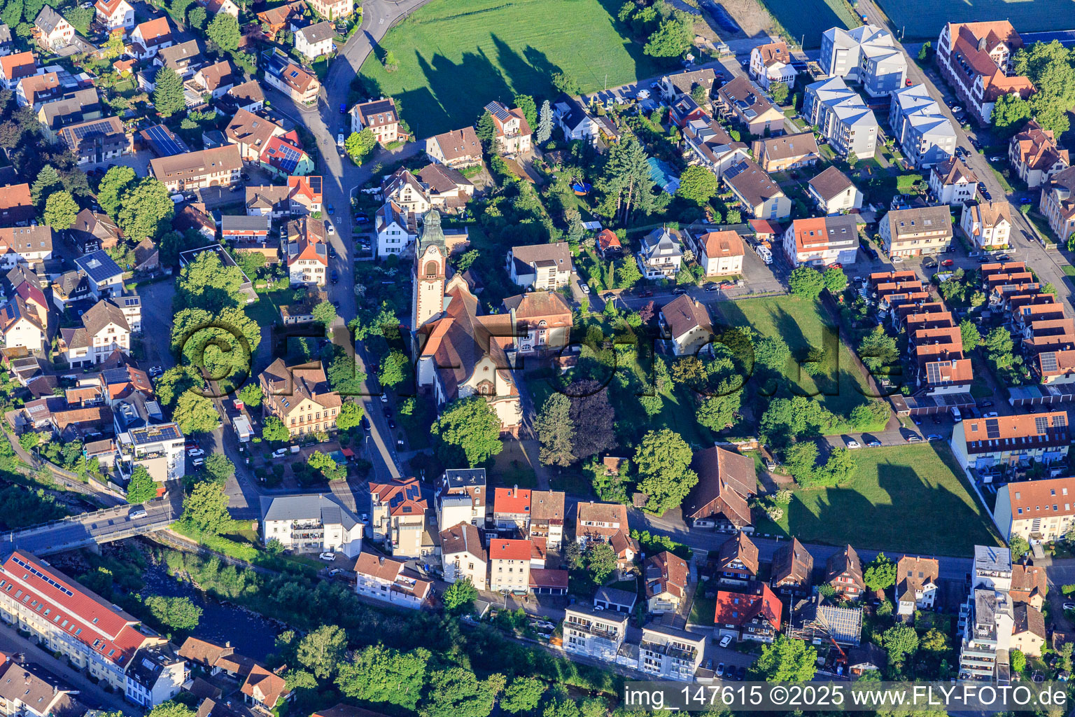 Church of St. Joseph at the Town Hall in the district Kollnau in Waldkirch in the state Baden-Wuerttemberg, Germany