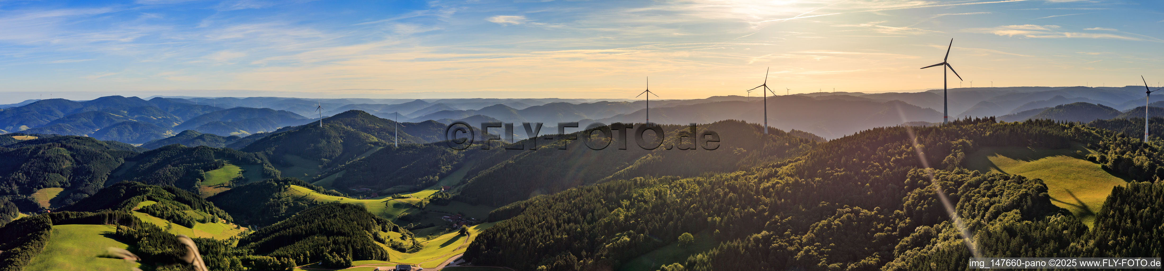 Finsterkapf wind farm and Prechtaler Schanze 1 and 2 wind farm of Windkraft Schonach GmbH in Gutach in the state Baden-Wuerttemberg, Germany