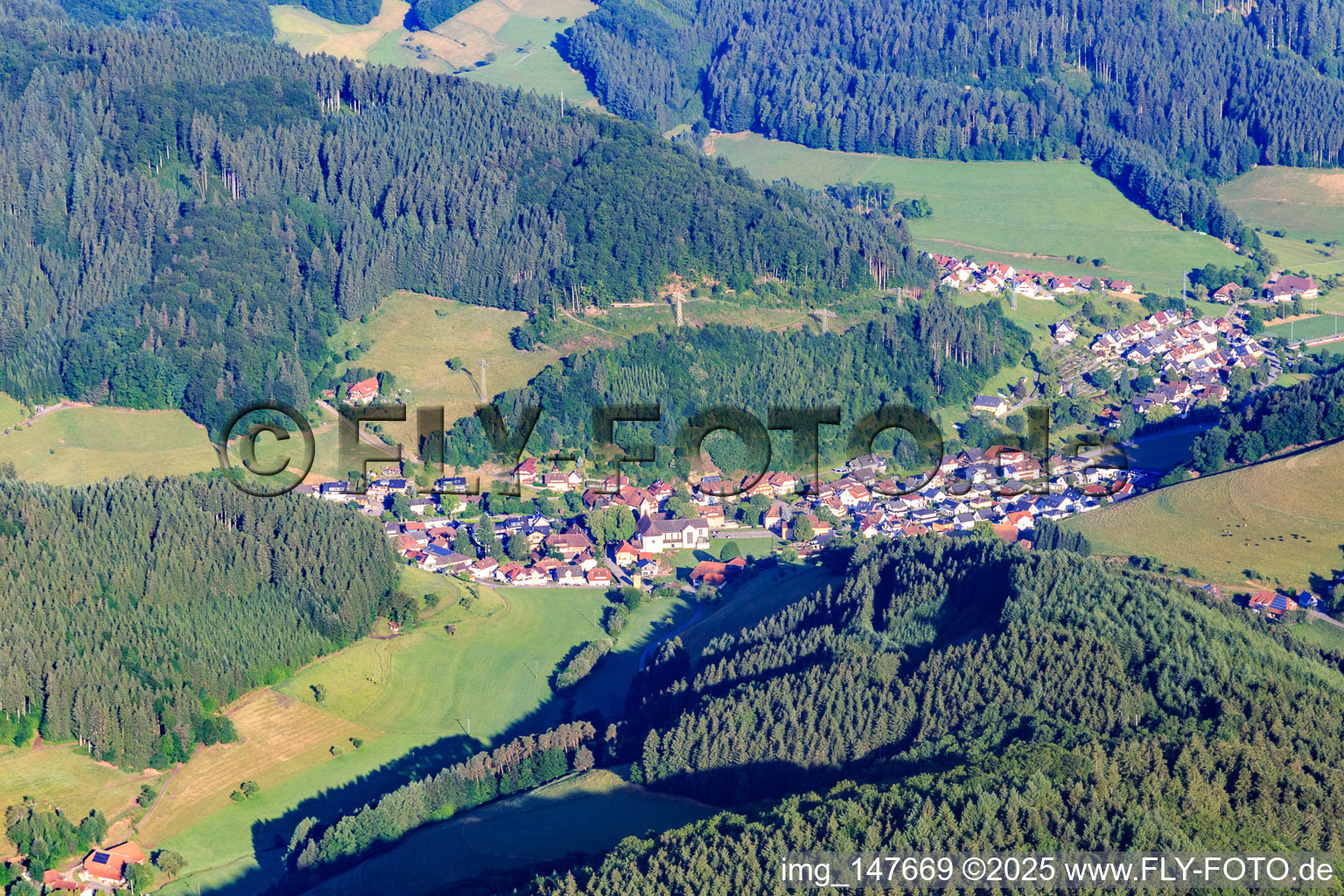 View from the southeast in Mühlenbach in the state Baden-Wuerttemberg, Germany