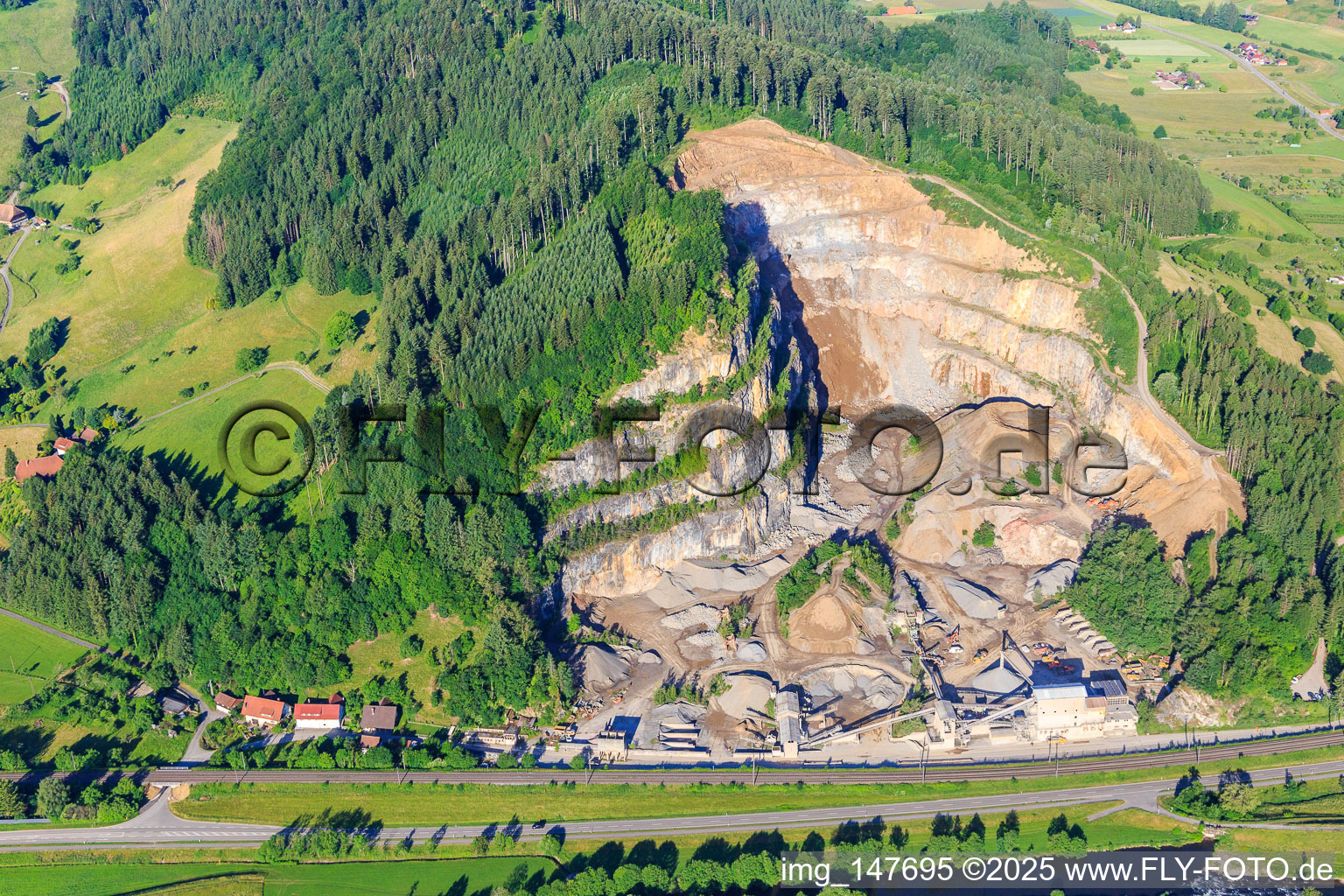 Quarry of Schotterwerk Steinach GmbH in Steinach in the state Baden-Wuerttemberg, Germany