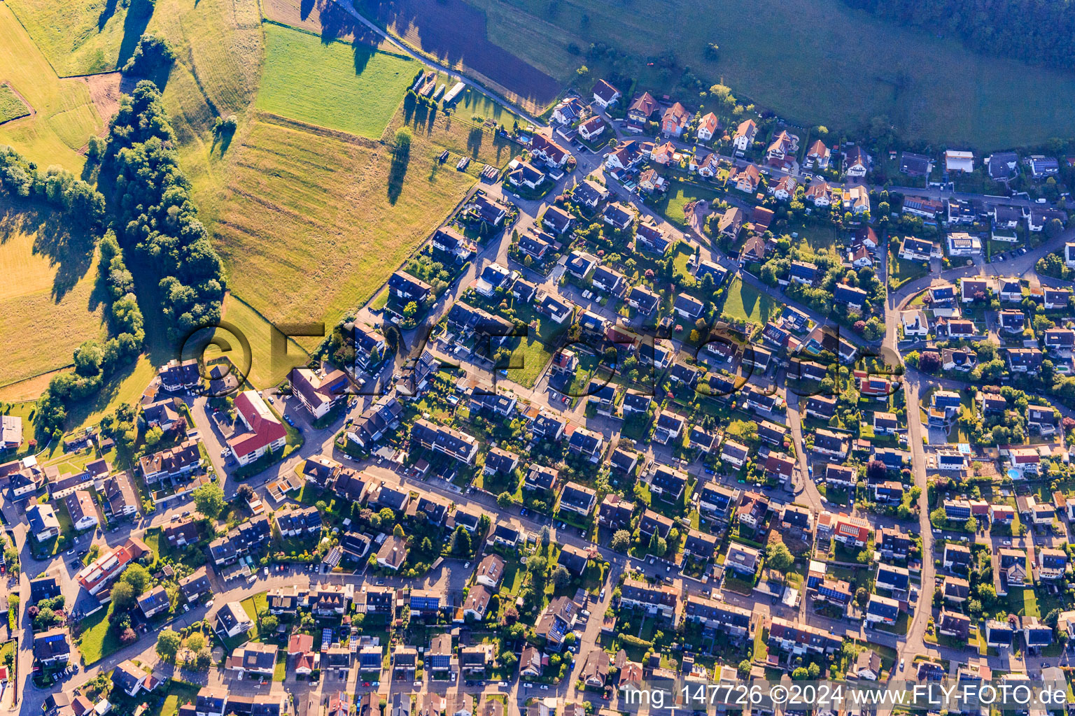 Aerial view of Am Wachtbühl x Geroldseckstr in Seelbach in the state Baden-Wuerttemberg, Germany
