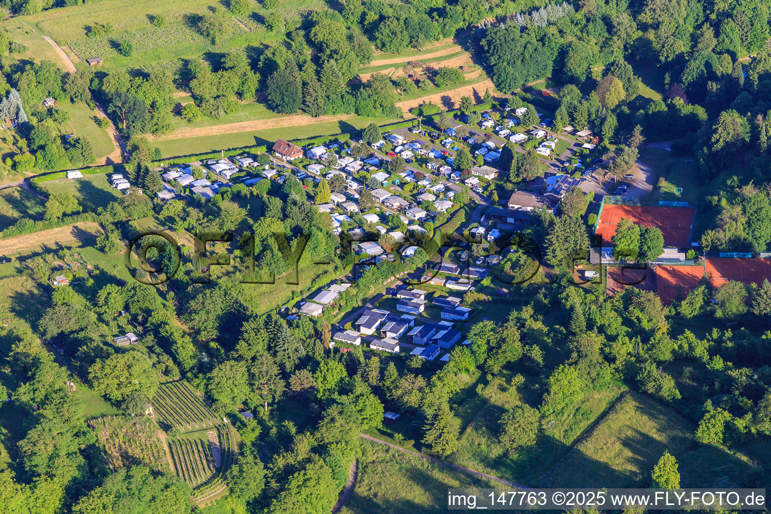 Terraced campsite Herbolzheim in Herbolzheim in the state Baden-Wuerttemberg, Germany