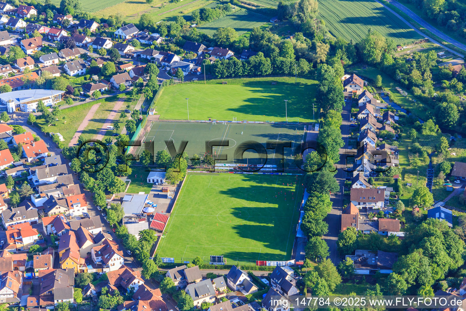 Kaiserstuhl Stadium of the Bahlinger Sportclub 1929 eV in Bahlingen am Kaiserstuhl in the state Baden-Wuerttemberg, Germany