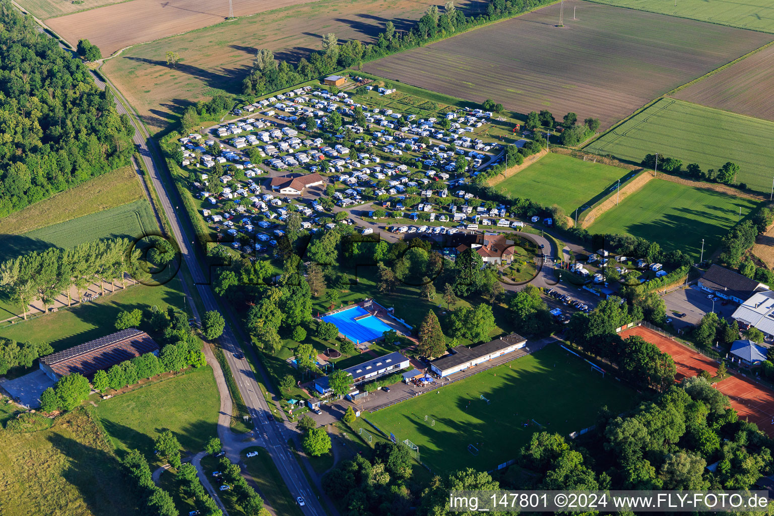 Kaiserstuhl Camping and Kaiserstuhlbad in Ihringen in the state Baden-Wuerttemberg, Germany