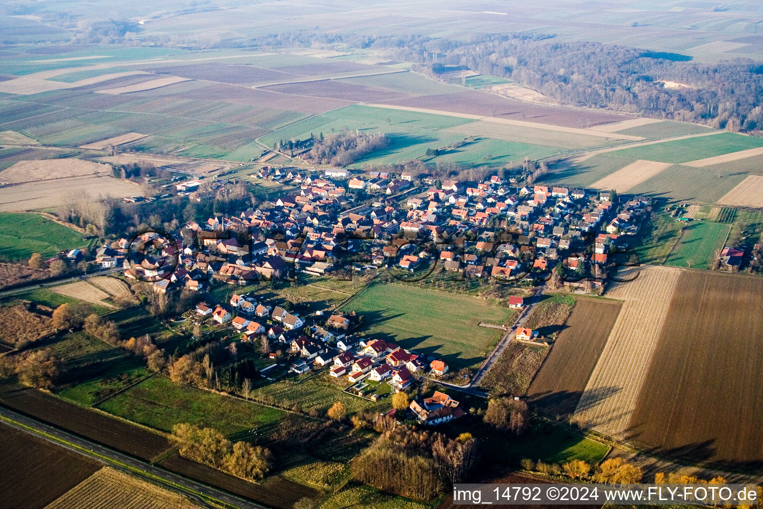 Oblique view of Barbelroth in the state Rhineland-Palatinate, Germany