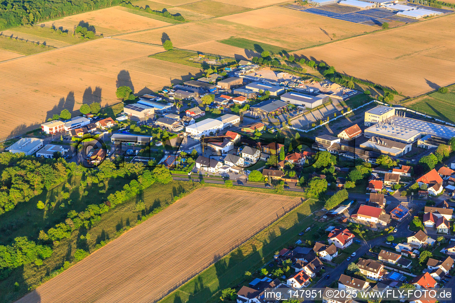 Industrial park with KANTSTAHL GmbH and bt bavaria TOOLS GmbH in Weisweil in the state Baden-Wuerttemberg, Germany