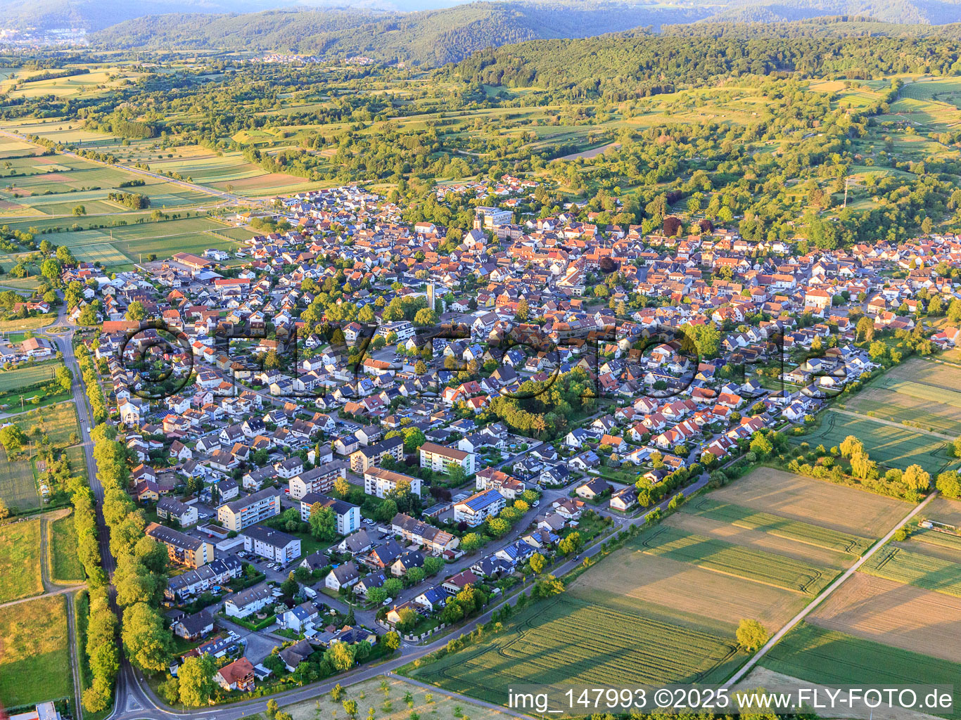 City view from the southwest in Kippenheim in the state Baden-Wuerttemberg, Germany
